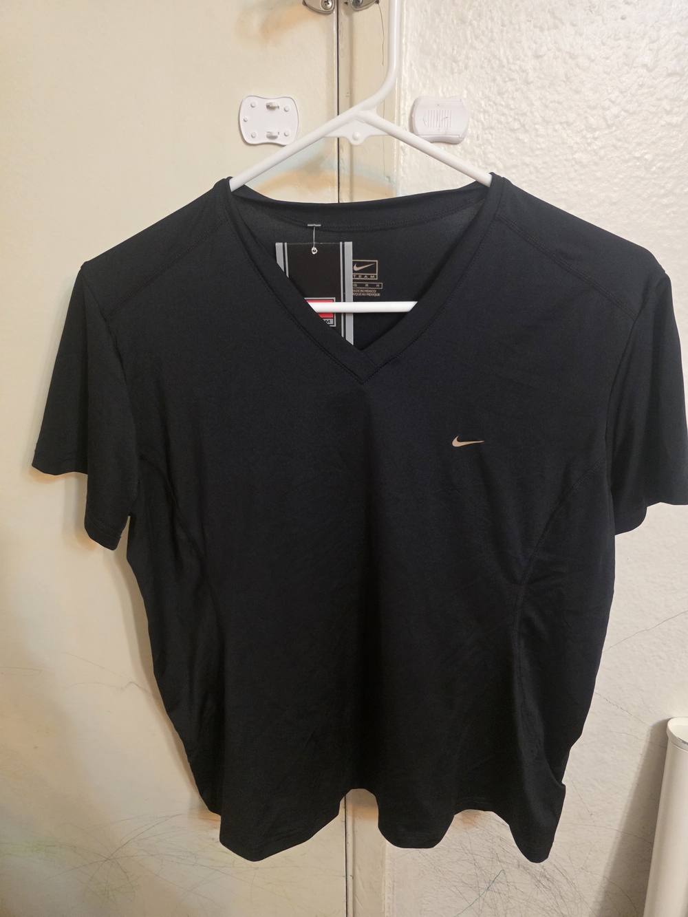 Nike Black Short Sleeve V-Neck Tee with Small Logo